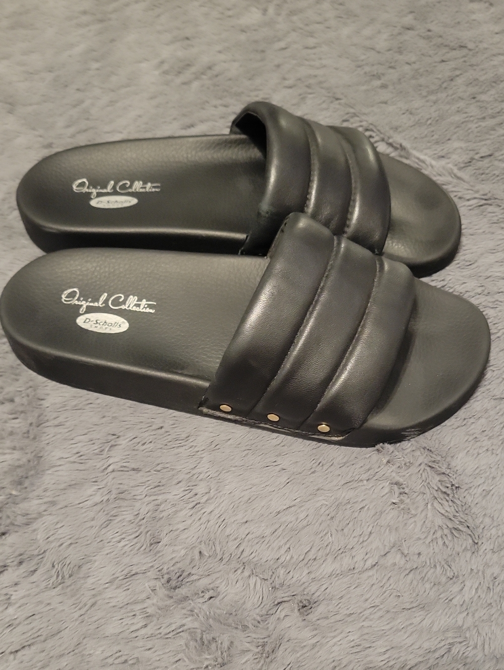 Dr. Scholl's Black Triple-Padded Slide Sandals for Women
